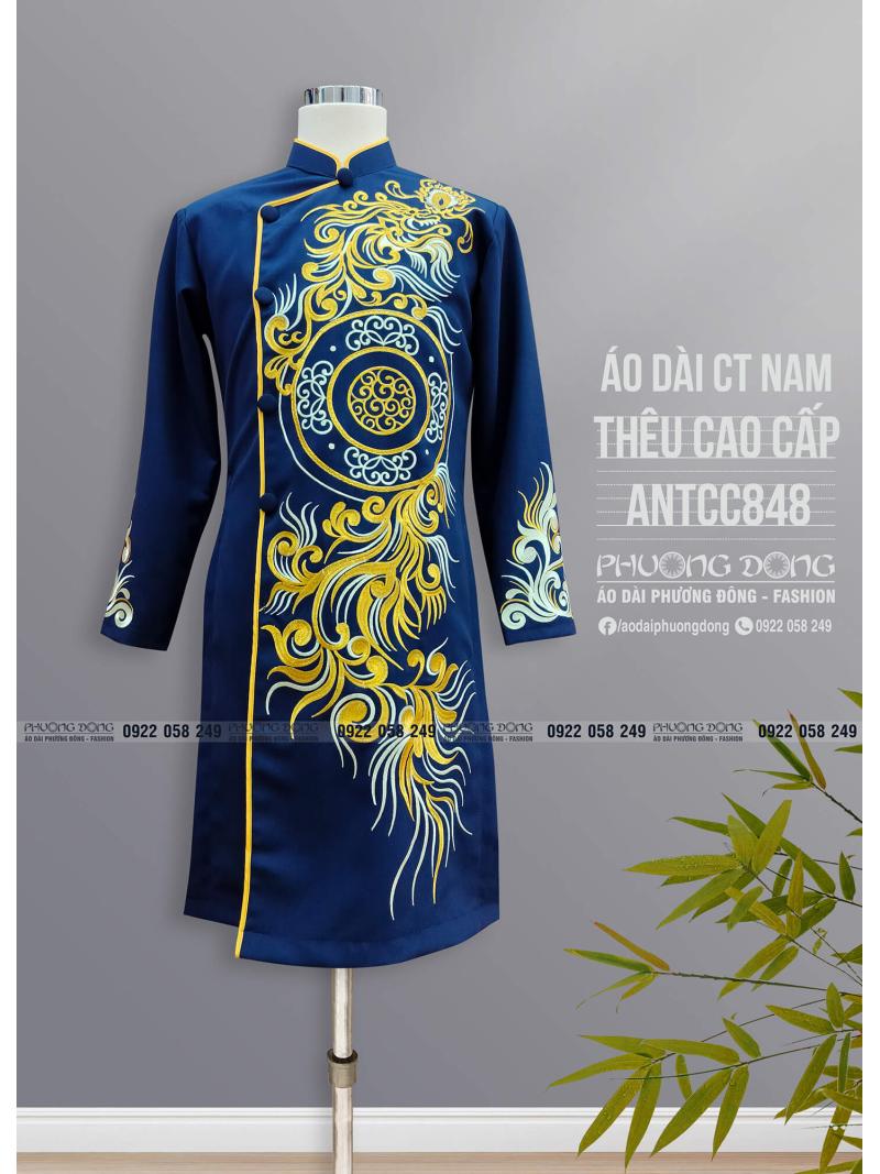 Áo Dài Cách Tân Nam Thêu Cao Cấp ANTCC848